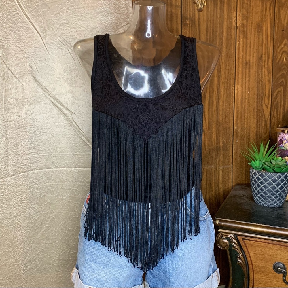 Material Girl Fringe Tank Top